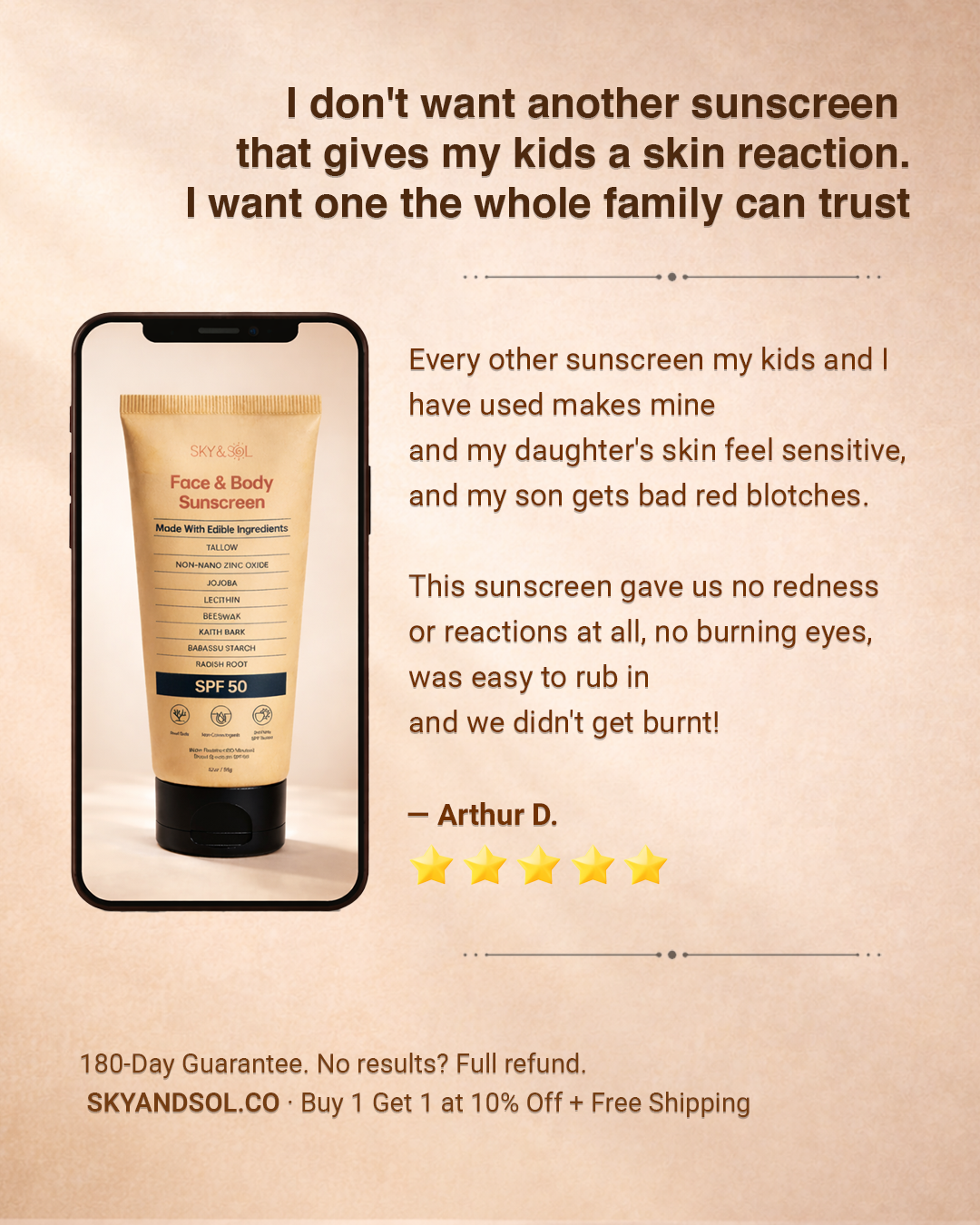 Sky&sol Facebook ad