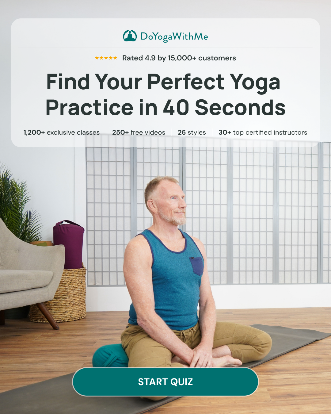 Do Yoga With Me - Online, On-Demand Yoga Facebook ad: Find Your Perfect Yoga Practice