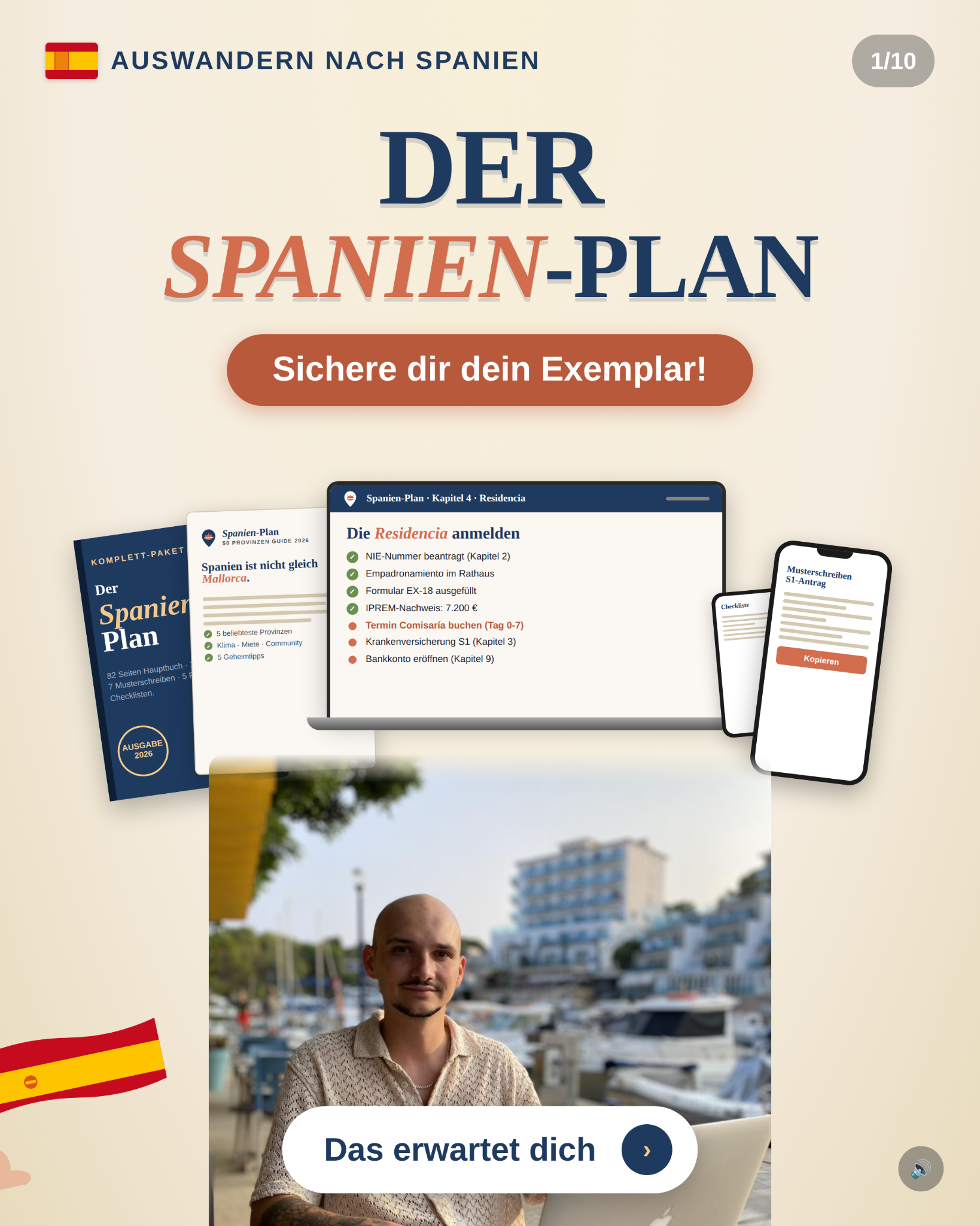 Spanien-plan.de Facebook ad: Vor 4 Jahren saß ich genau dort, wo…