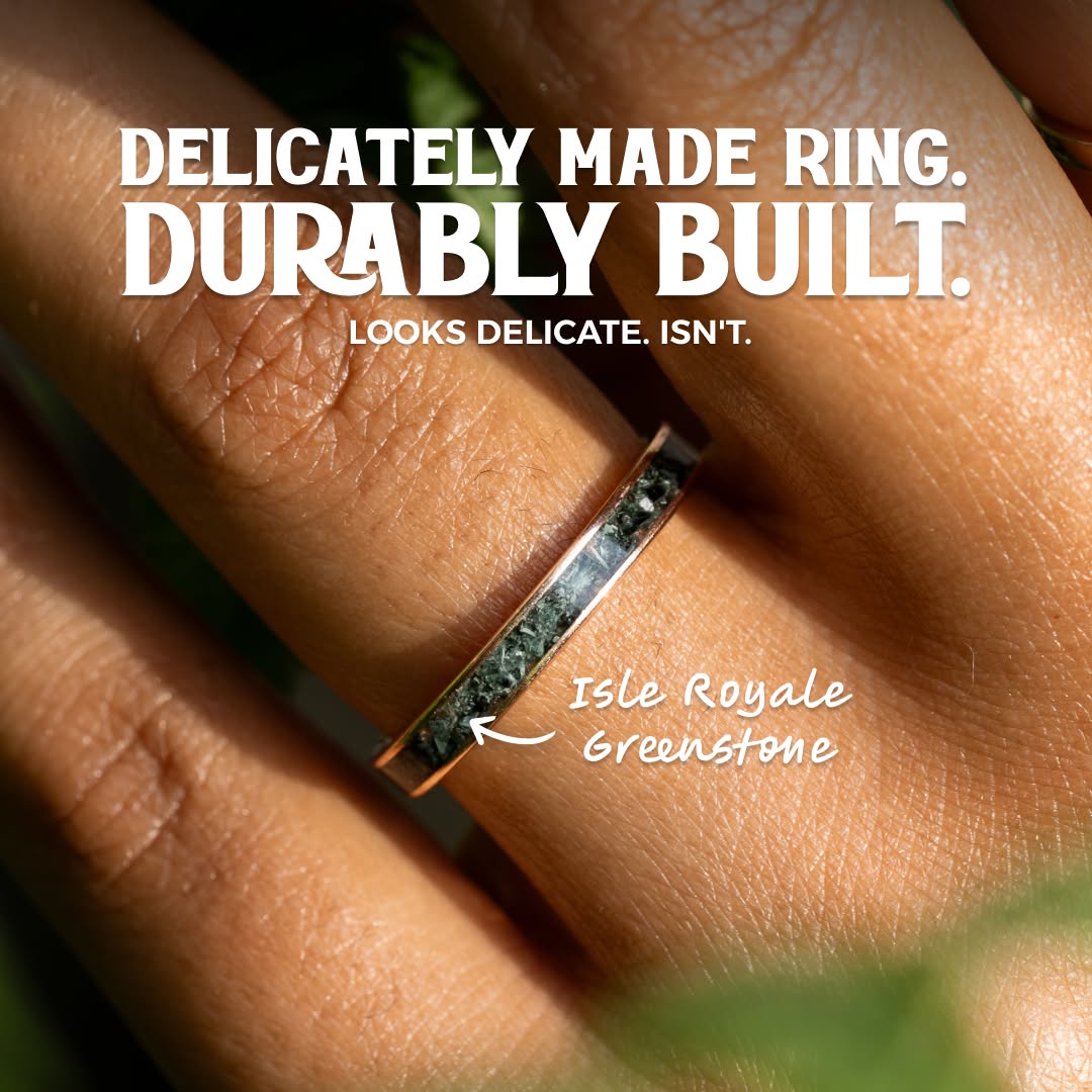 Honest Hands Ring Co. Facebook ad: Thin Stone Inlay Ring