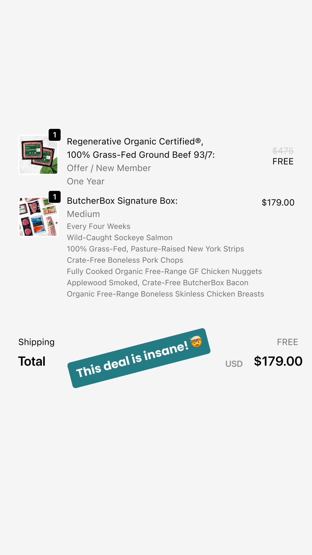 ButcherBox Facebook ad