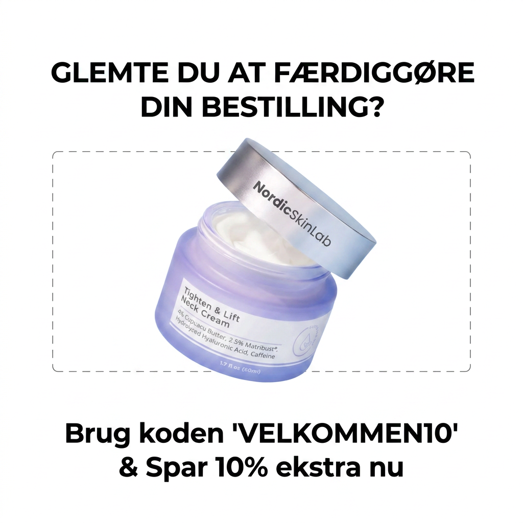 Nordicskinlab Facebook ad: Farvel til løs hals, hej til fast, glat hud