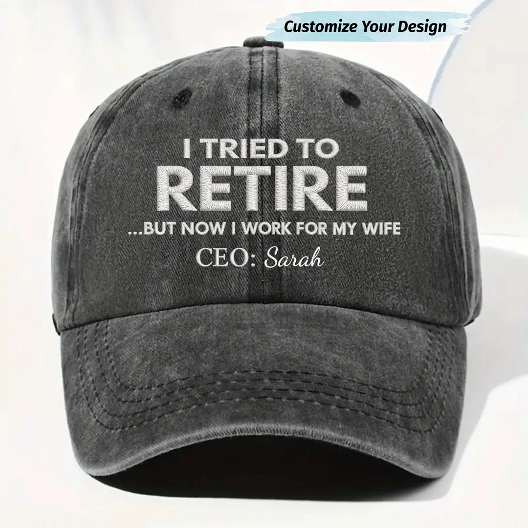 Alma Gems Facebook ad: I Tried To Retire Custom Name Denim Cap Gift For Husband!