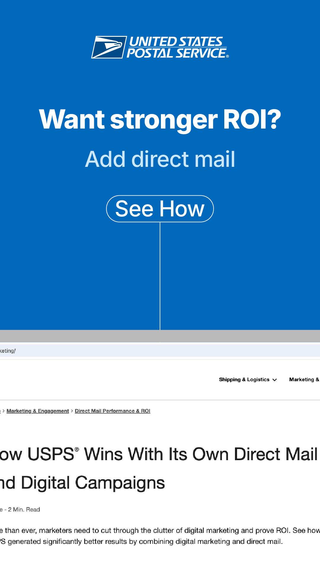 USPS Business Facebook ad from May 19, 2026