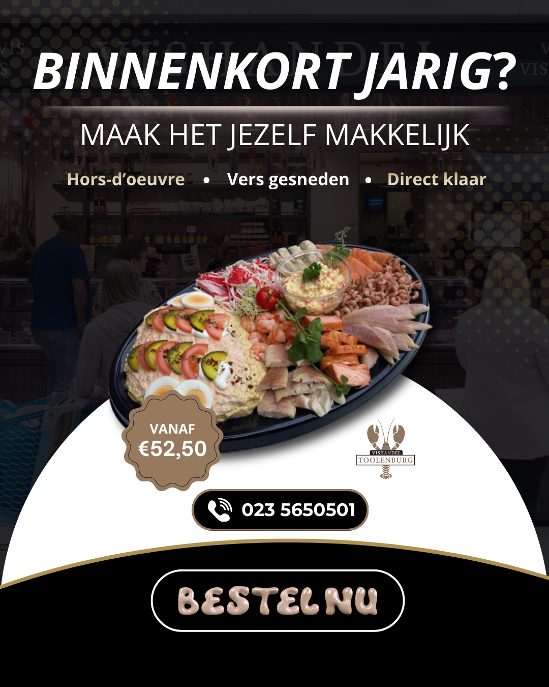 Vishandel Toolenburg Facebook ad: Visschotel? Bestel direct!