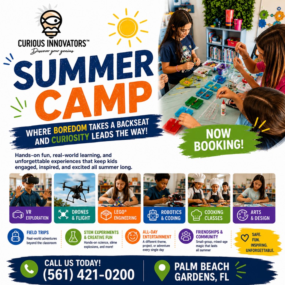 Curious Innovators of America Facebook ad: Summer Camp at Curious Innovators is filling up…