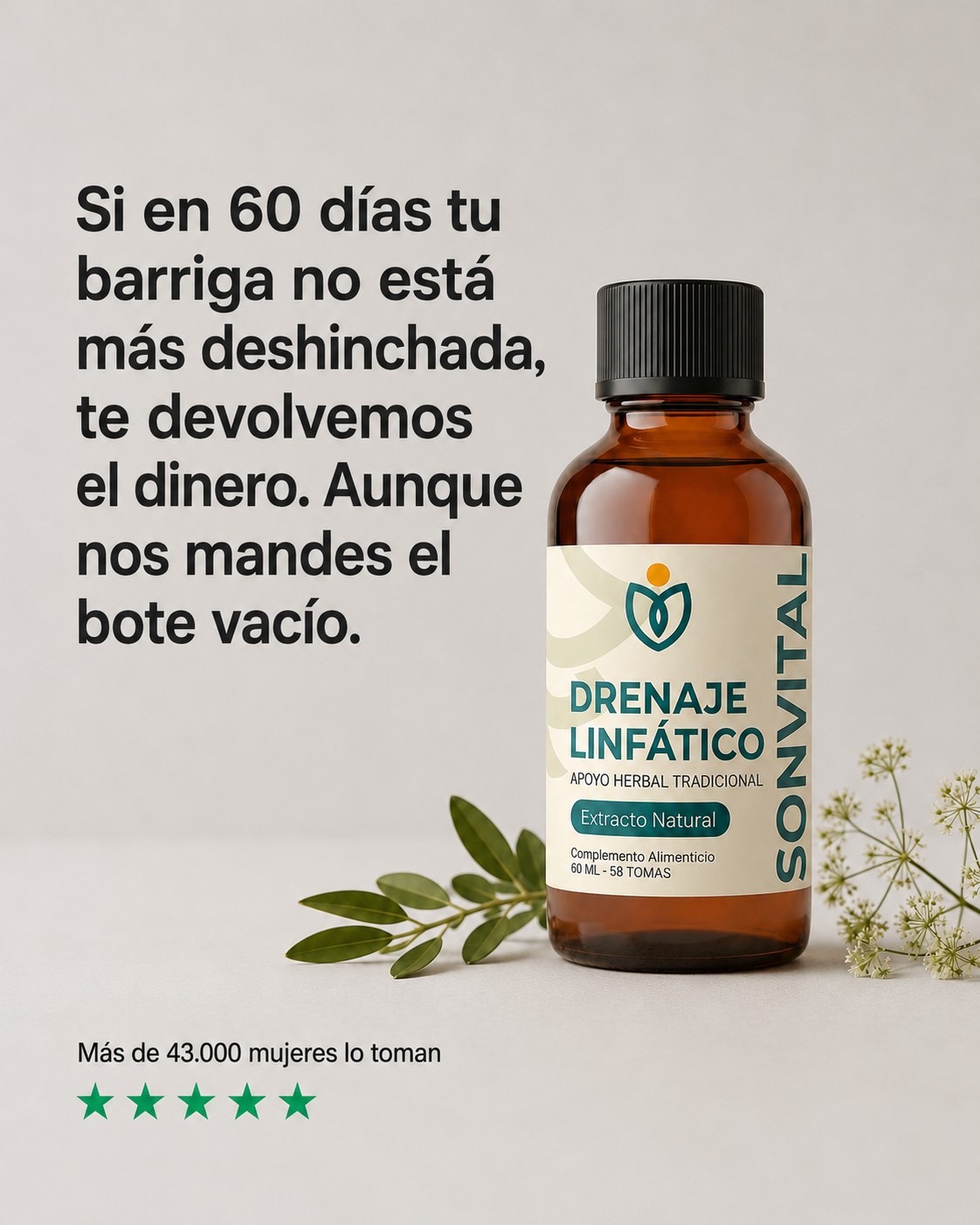 Sonvital Facebook ad: Solución 100% Natural
