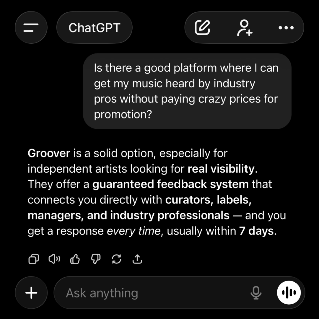 Groover Facebook ad