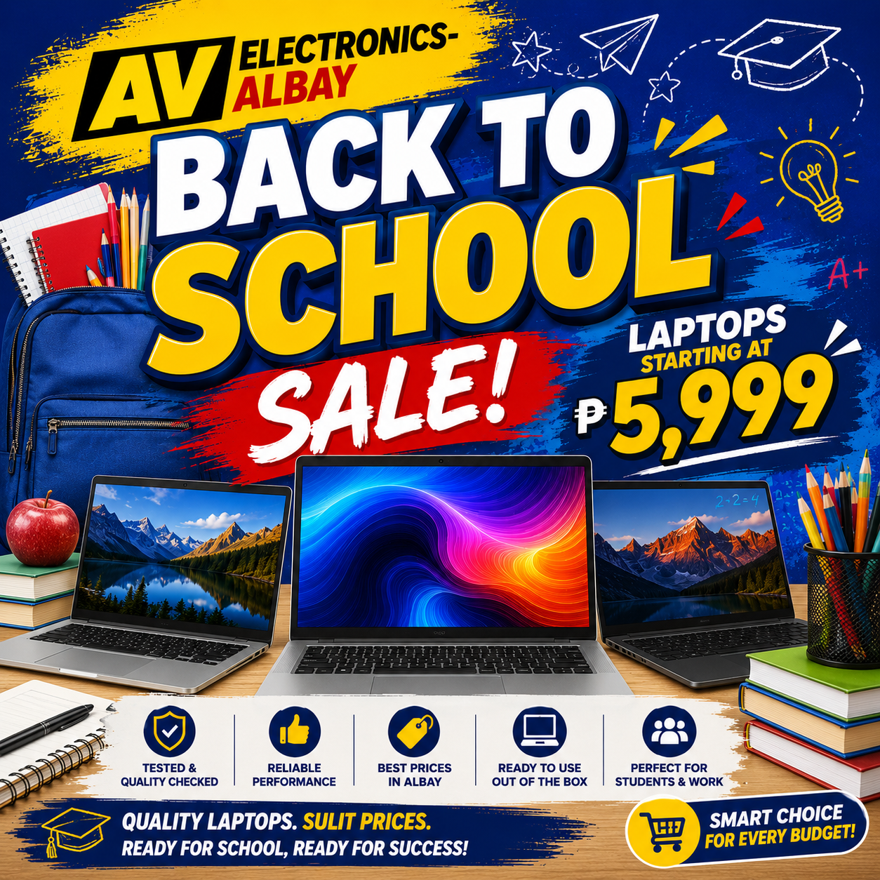 AV Electronics - Albay Facebook ad: Murang laptops sa LEGAZPI