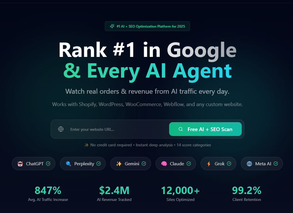 Geonaio - AI Site Optimizer Facebook ad: Get Your Free Audit Now