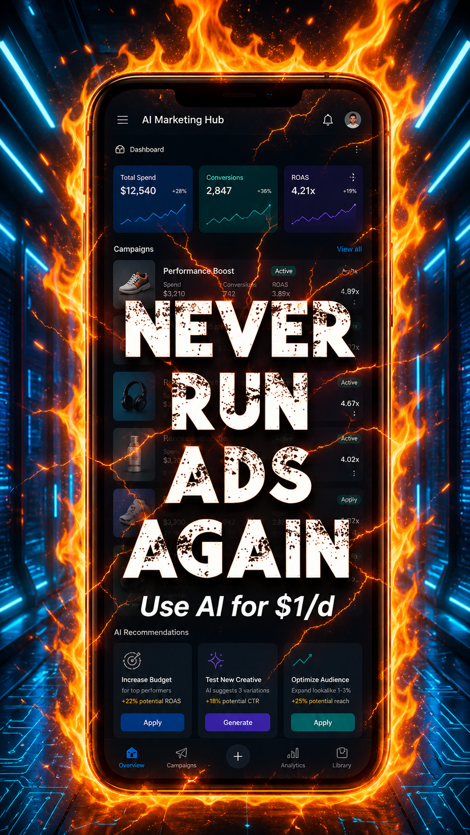 Clicky Vicky - AI Ads Maker Facebook ad: Get a fully edited ad in 1 click