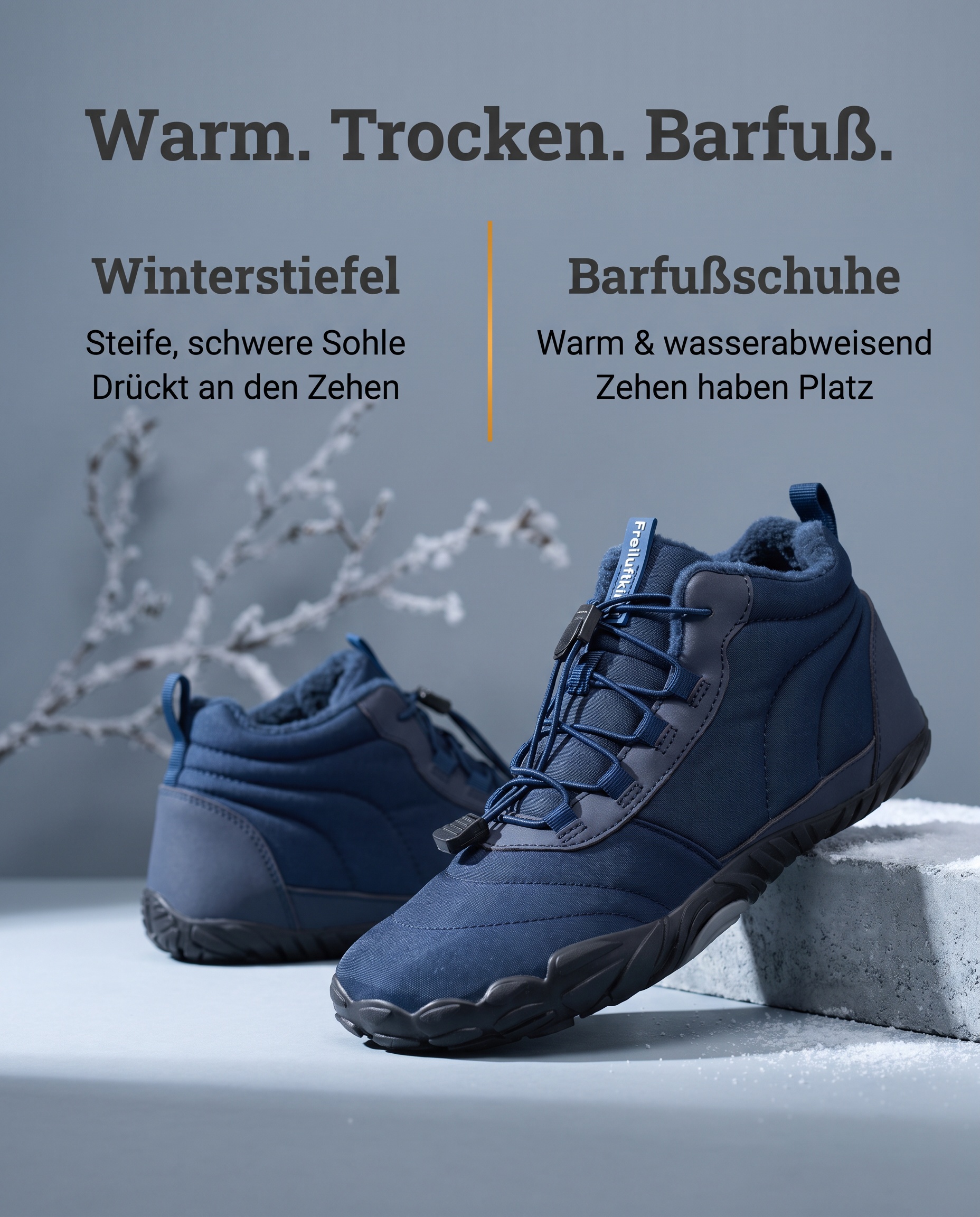 Freiluftkind Facebook ad: Kepler: Der gefütterte Barfußschuh für nasskalte Tage