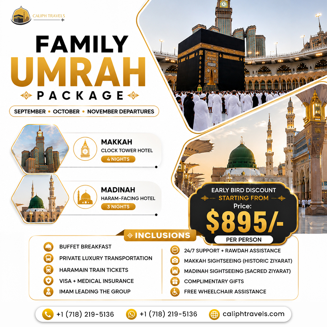 Caliph Travels Facebook ad: Family Umrah From $895