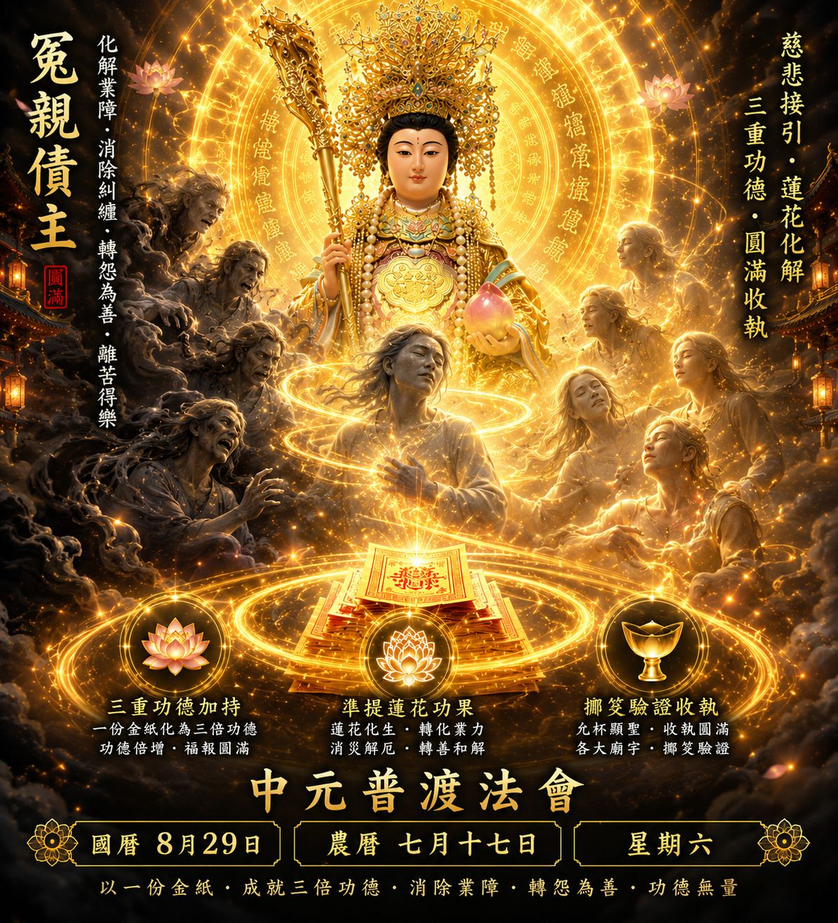 金母靈修行善團-福緣慈惠堂 Facebook ad: 【中元冤親債主超渡法會】