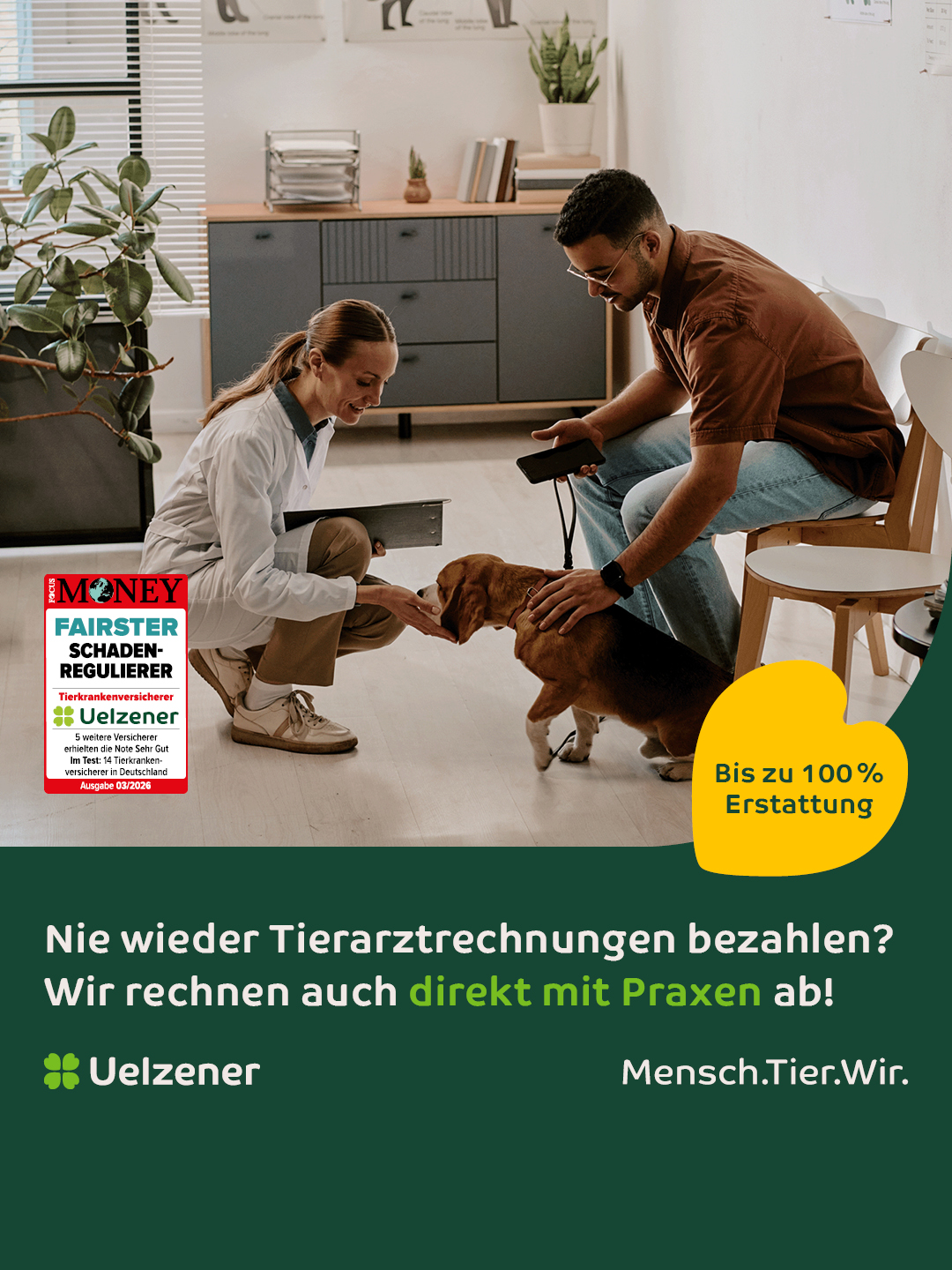 Uelzener Versicherungen Facebook ad: Schutz für Fellnasen!