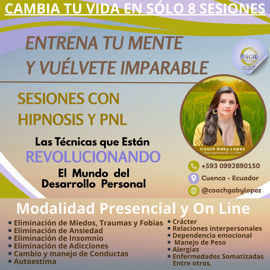 ÁGIL MENTE / Coaching & PNL / Facilitación & Capacitación Facebook ad: 𝐂𝐚𝐦𝐛𝐢𝐚 𝐭𝐮 𝐕𝐢𝐝𝐚 𝐞𝐧 𝟖 𝐒𝐞𝐬𝐢𝐨𝐧𝐞𝐬.