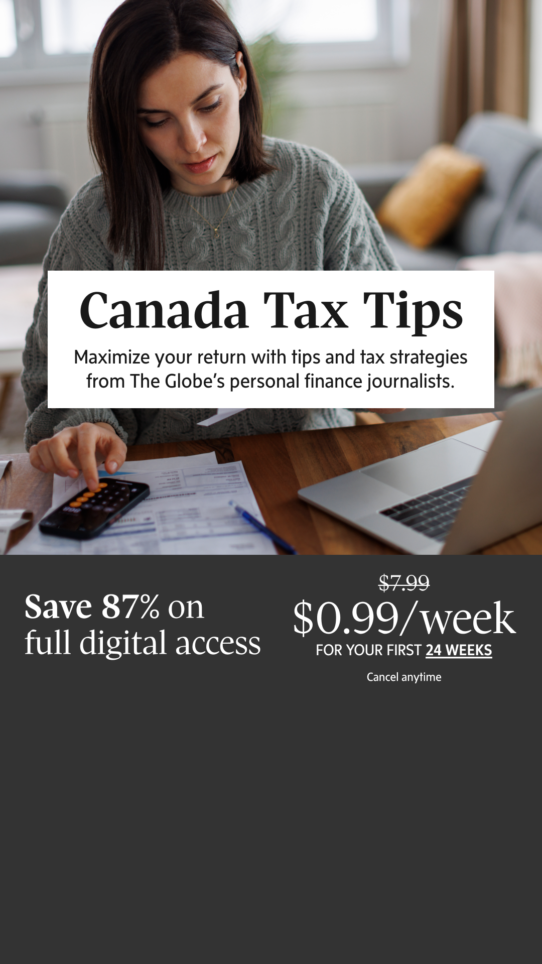 The Globe and Mail Facebook ad