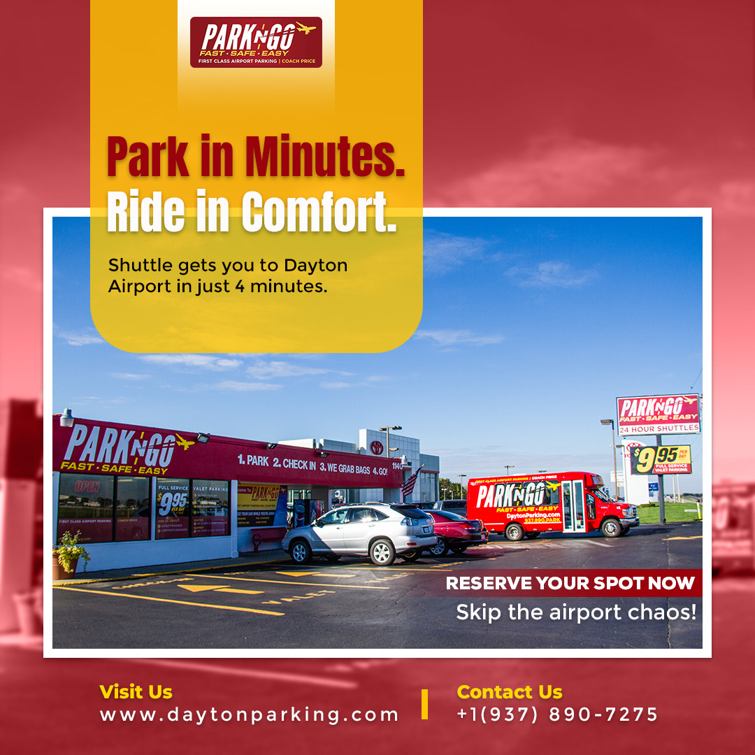 Park-N-Go Dayton Airport Parking Facebook ad from Apr 24, 2025