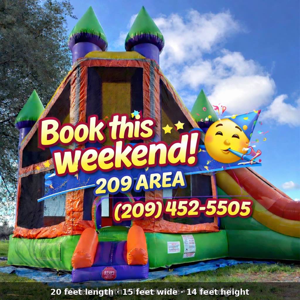 Bradley Dimas Facebook ad: Bouncy House Rental 209 Bouncer + Slide