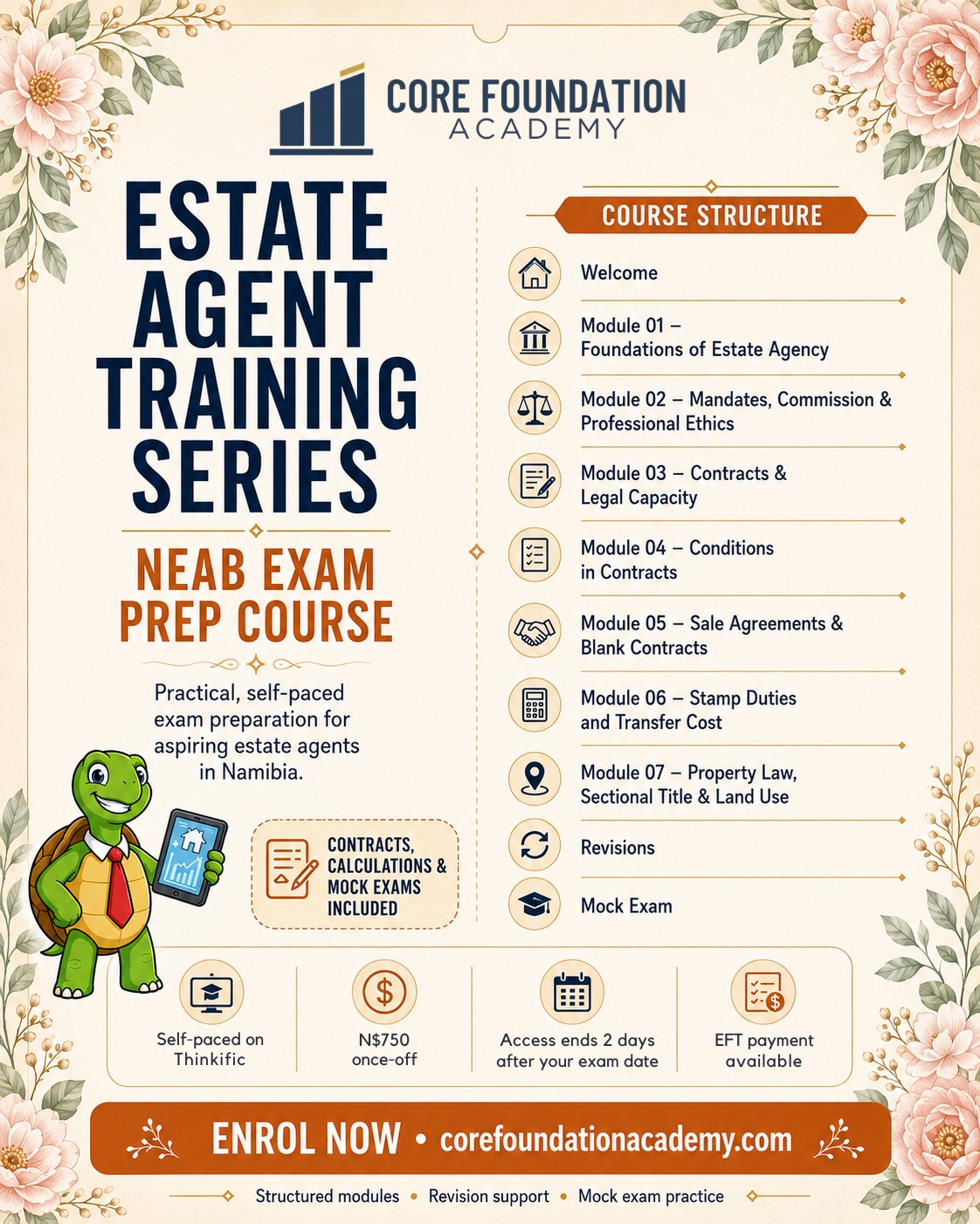 Core Foundation Academy Facebook ad: Preparing for the NEAB Estate Agent Exam?