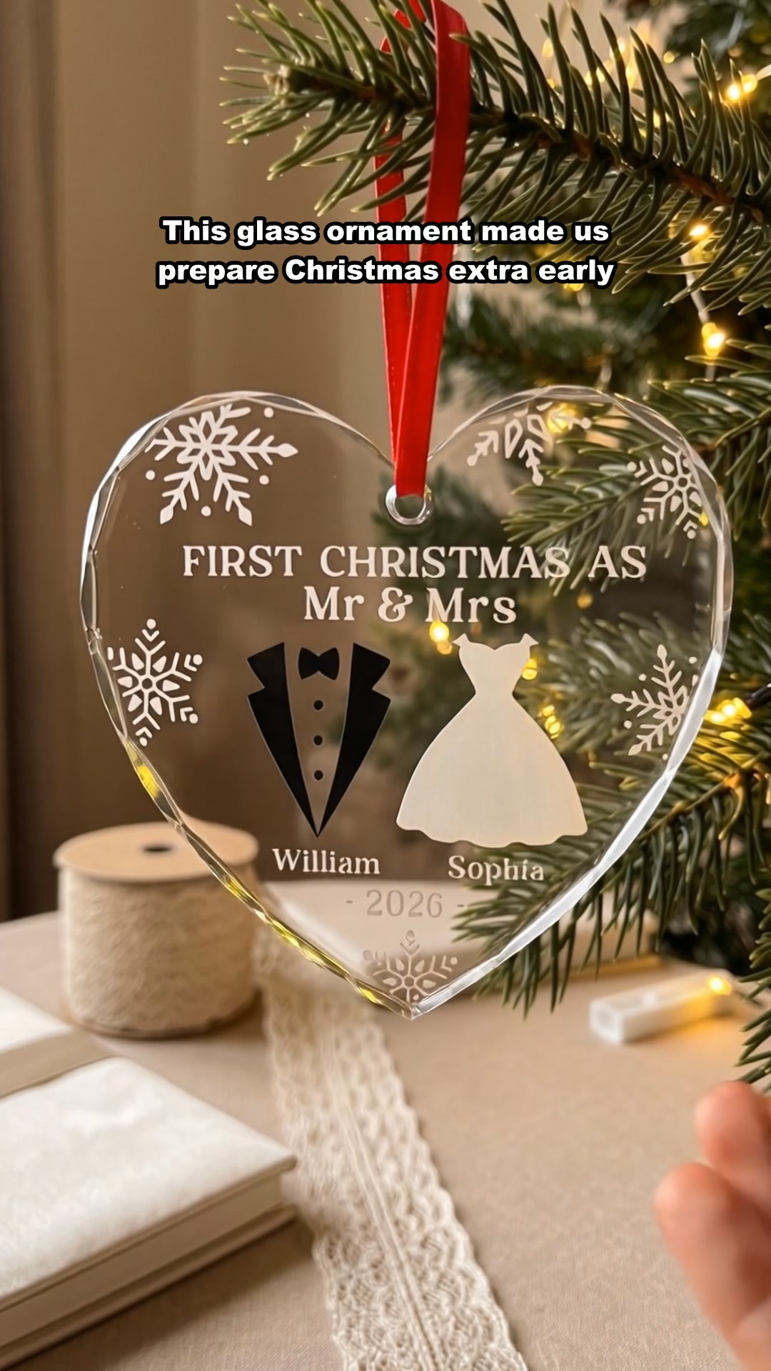 Gift Soul - Personalised Gifts UK Facebook ad: Personalized Heart, Round Glass Ornament