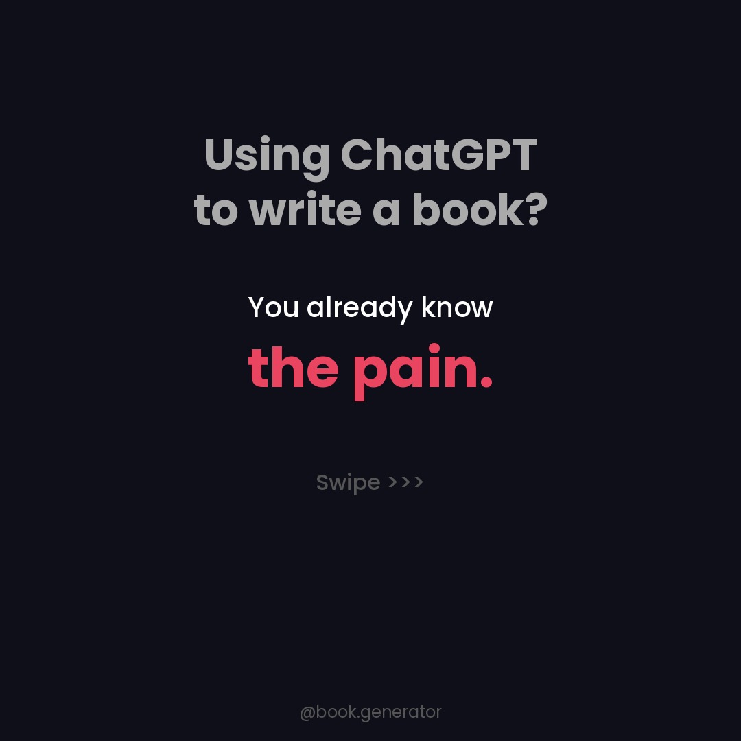 book.generator Facebook ad: Using ChatGPT to write a book?