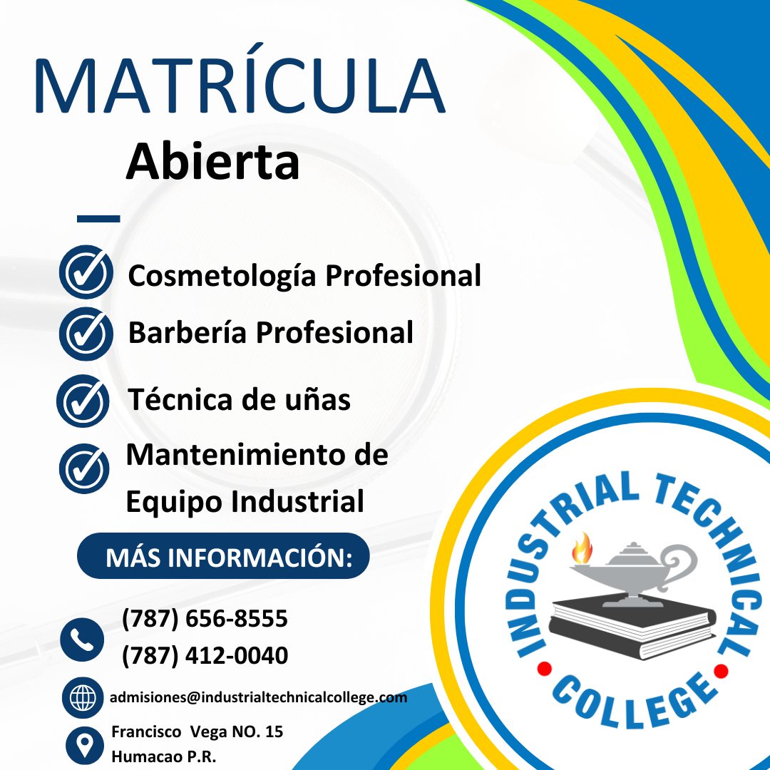 Industrial Technical College - Humacao Facebook ad from Jun 10, 2026