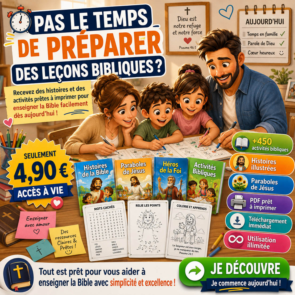 Les graines du christ Facebook ad: Plus de 450 activités bibliques