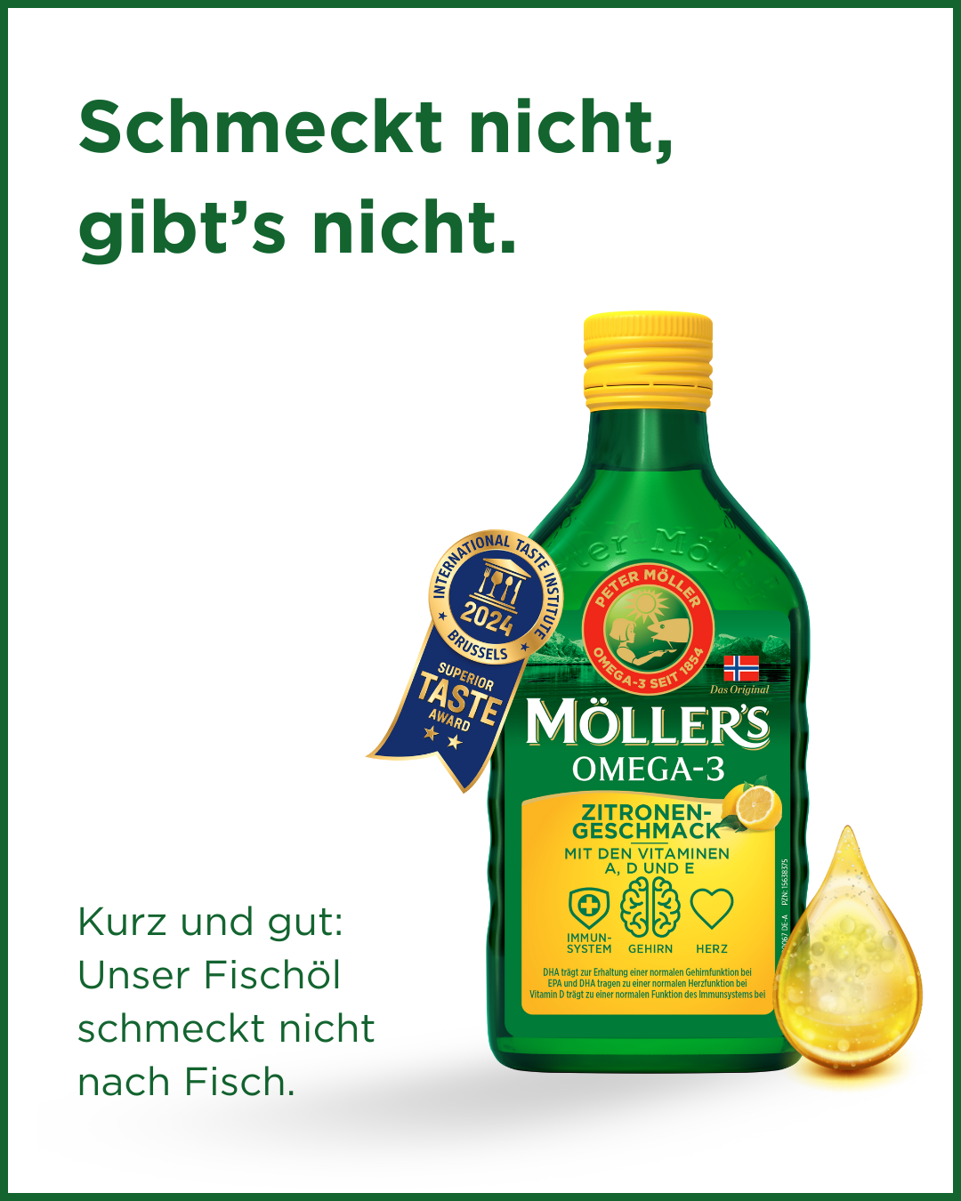 Möller's Deutschland Facebook ad: O mega: Möller's: Seit 1854 die Nr. 1 in Norwegen.