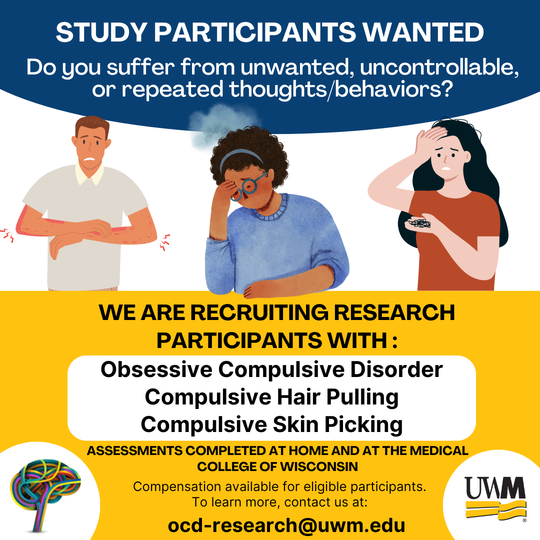UWM Anxiety Disorders Lab Facebook ad: Study Participants Wanted