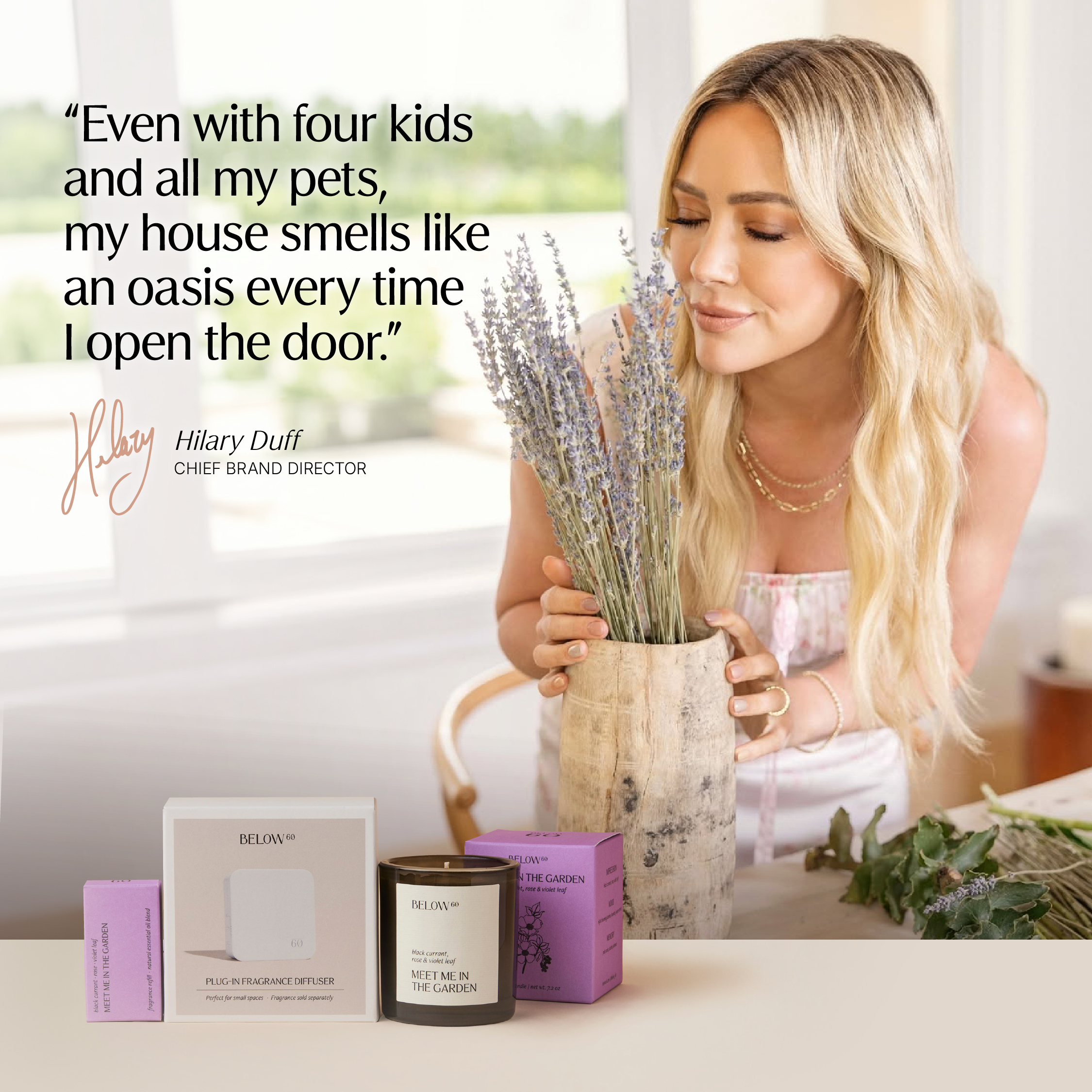 Below 60º Facebook ad: By Hilary Duff