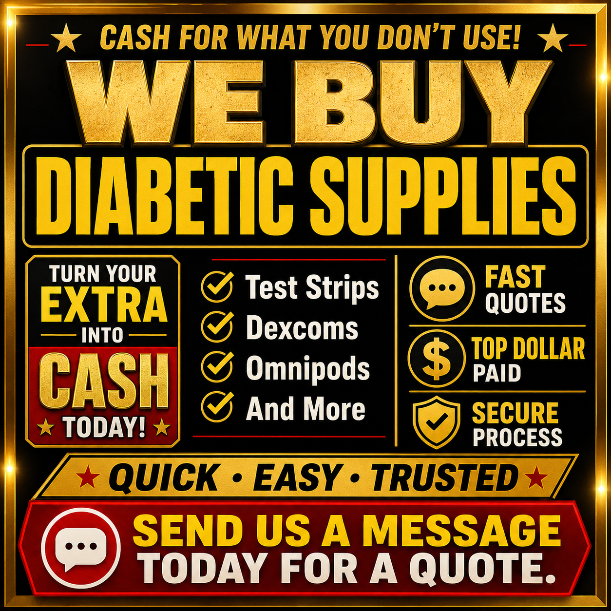 NEZ Supplies Buyback Atlanta Facebook ad: Sell Your Extra Diabetic Supplies