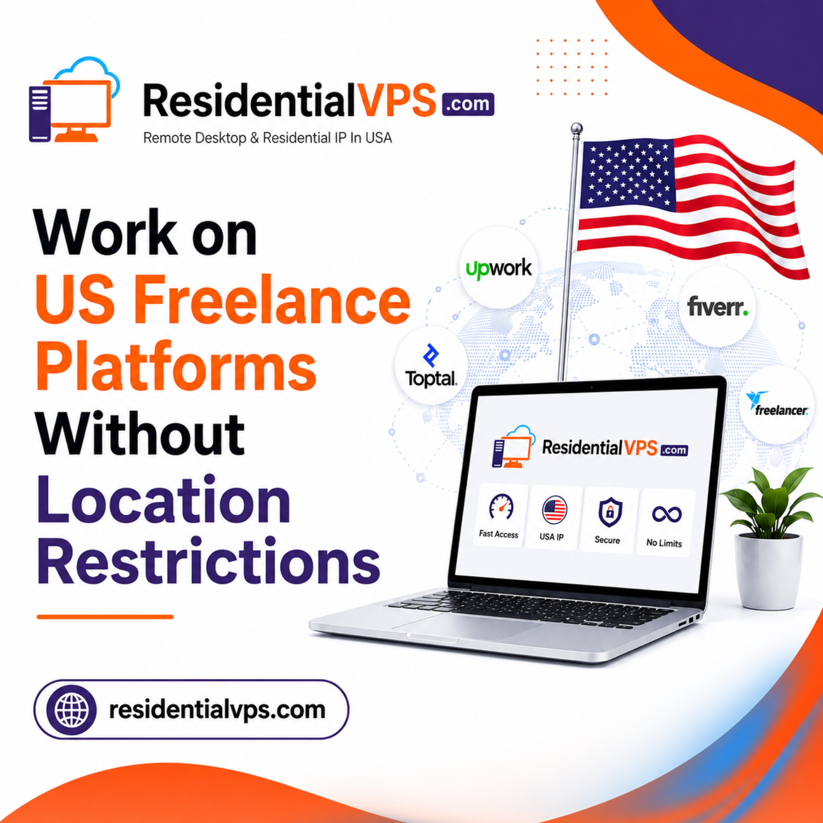 Residentialvps.com Facebook ad: USA Residential VPS