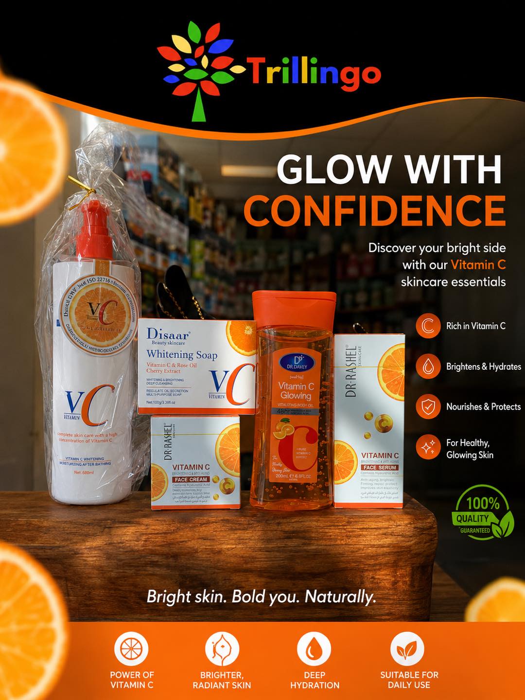 Trillingo Market Facebook ad: Beauty starts with self-care.