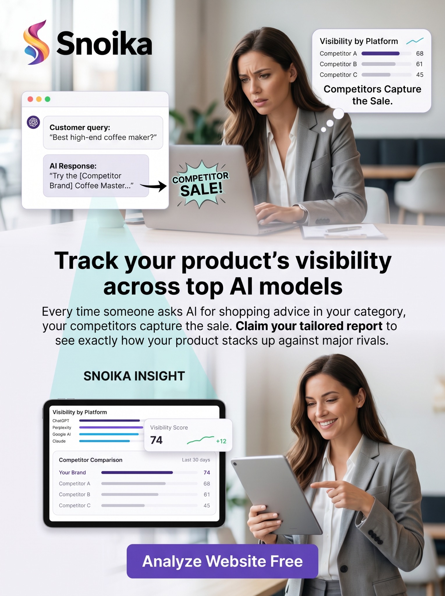 Snoika Facebook ad: Is ChatGPT Recommending Your Brand?