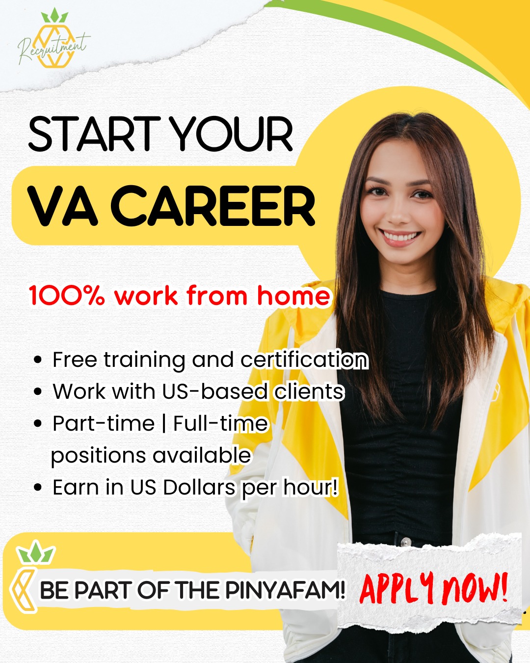 Pineapple Recruitment Facebook ad