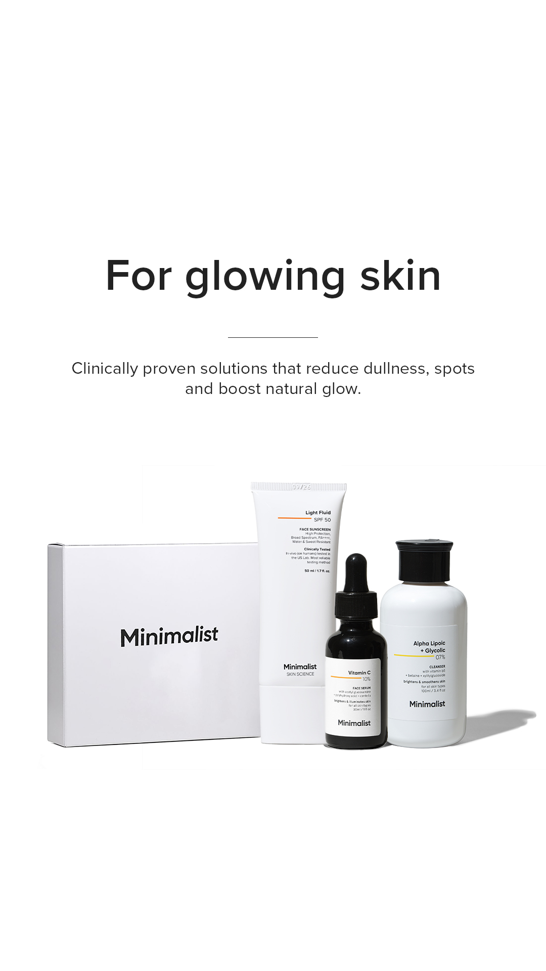 Minimalistinc Facebook ad