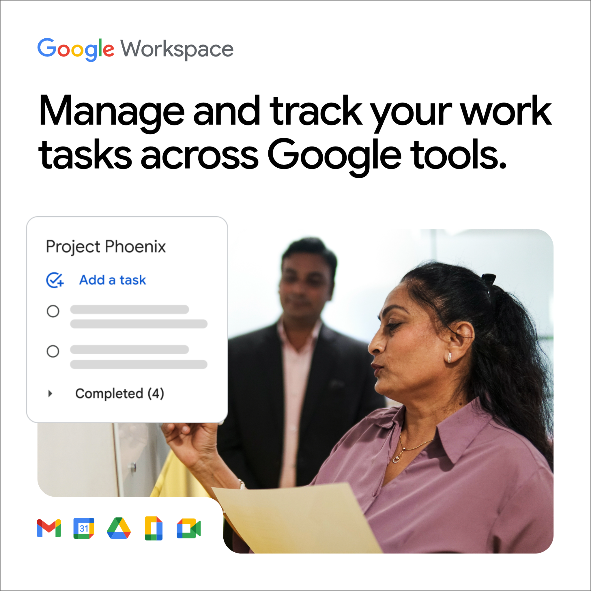 Google Workspace Facebook ad: Stay organized with Google Tasks
