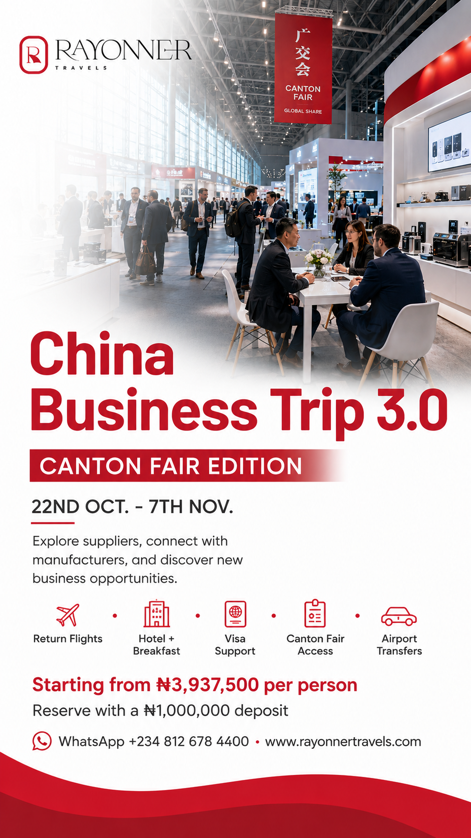 Rayonner Travels Facebook ad: China Business Trip 3.0, Canton Fair