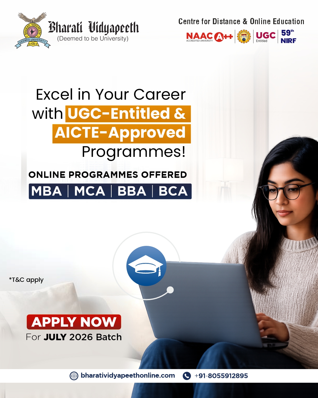 Bharati Vidyapeeth Center for Distance & Online Education Facebook ad