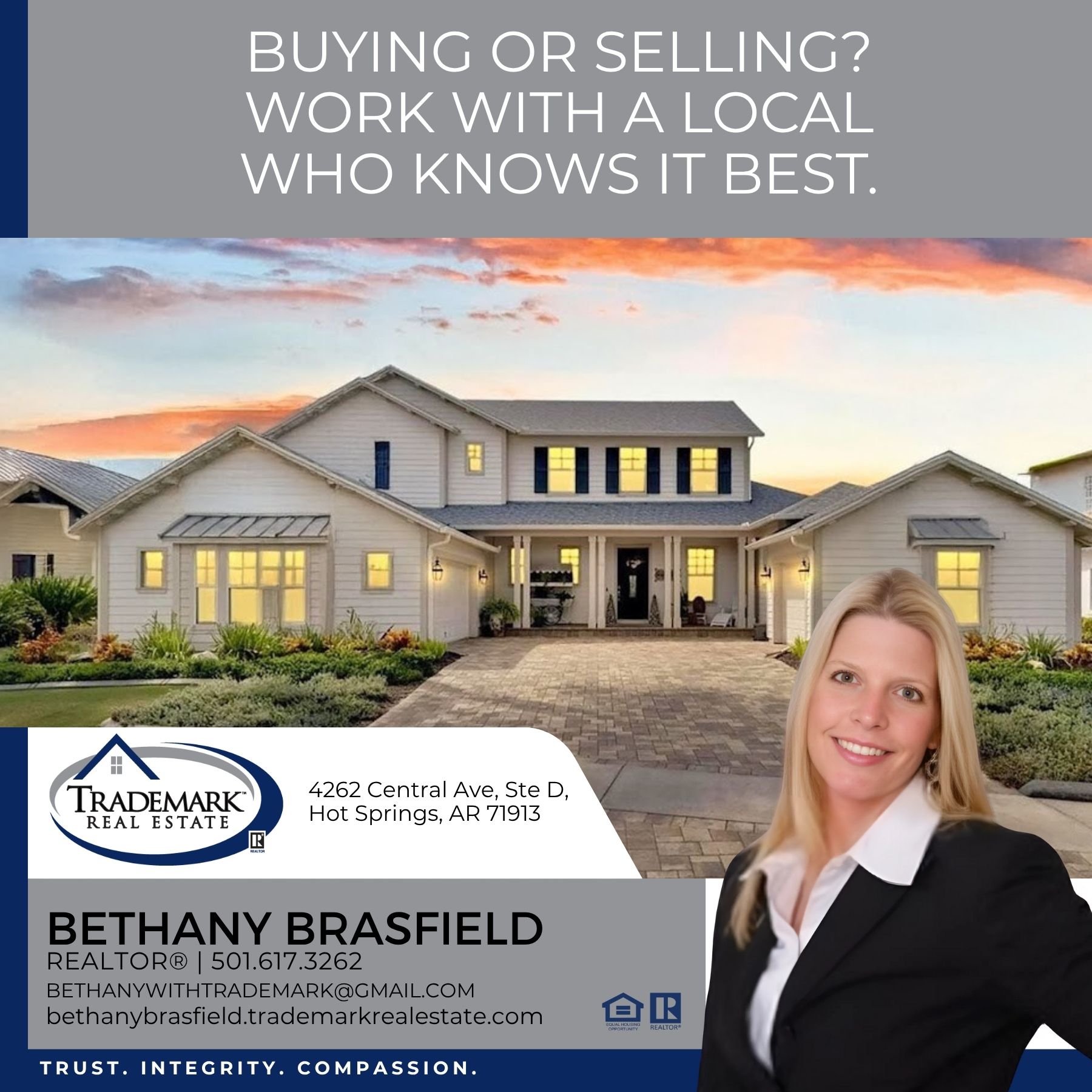 Bethany Brasfield, Realtor Facebook ad: Bethany Brasfield - Hot Springs REALTOR
