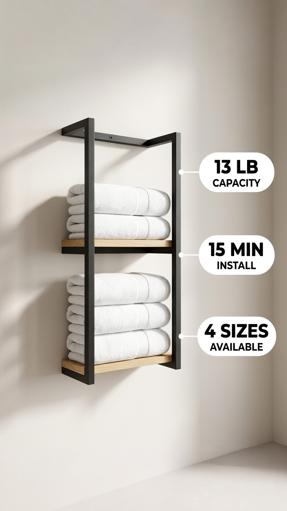 Grandmix Facebook ad: 2-Tier Bathroom Shelf, Towel Storage for Bathroom