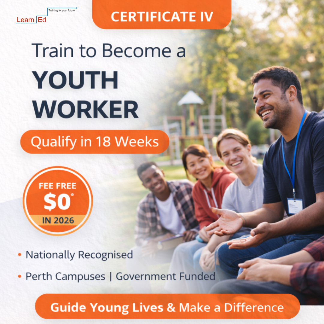 LearnEd Training Facebook ad: Become a Youth Worker, $0 Course