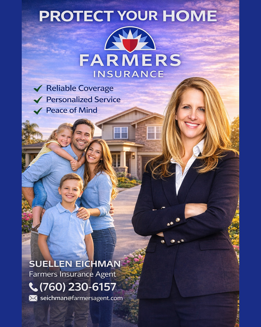 Suellen & Gary Eichman, Farmers Insurance Services Facebook ad from Mar 4, 2026