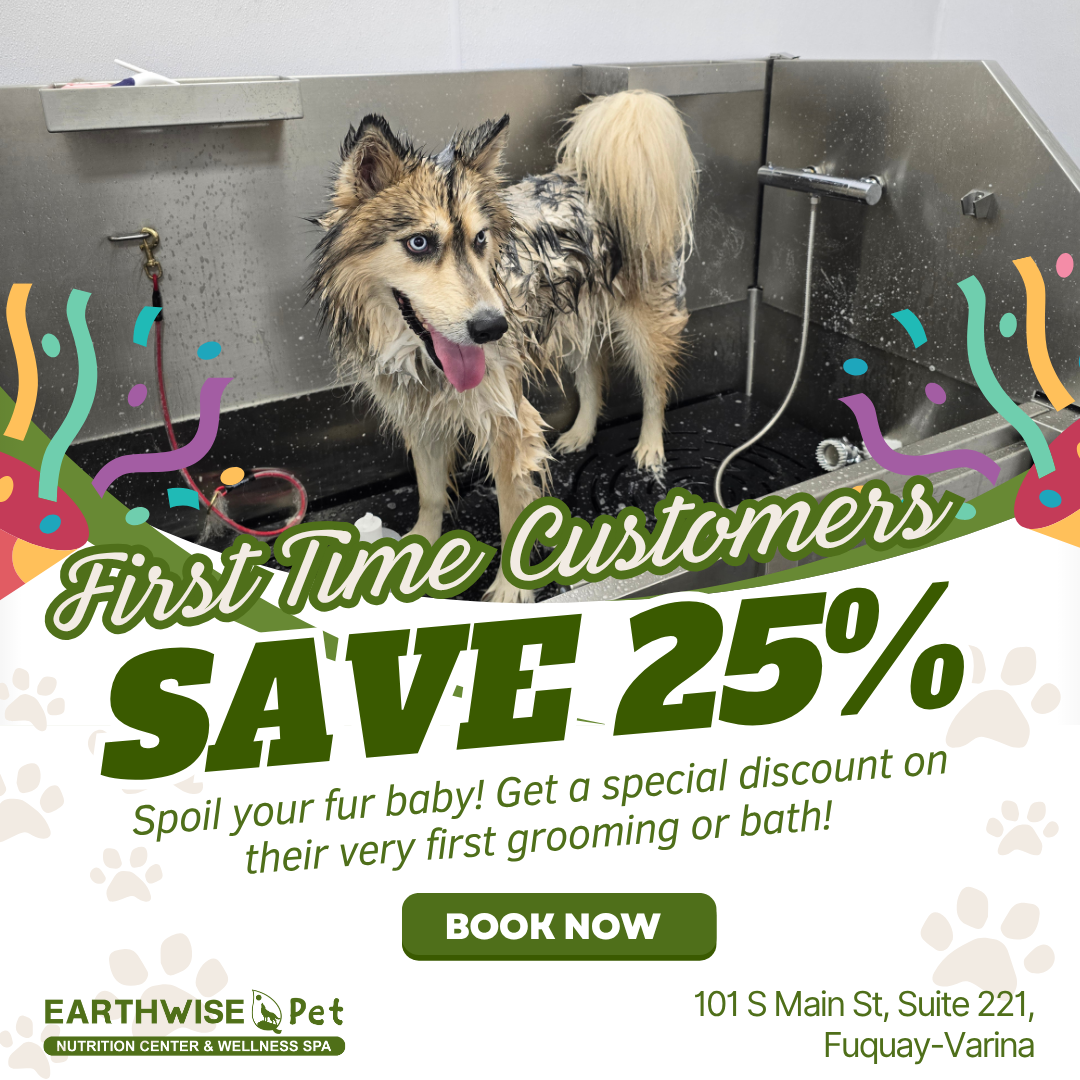 EarthWise Pet - Fuquay NC Facebook ad: From Scruffy to Fluffy - Book Your Pup Today
