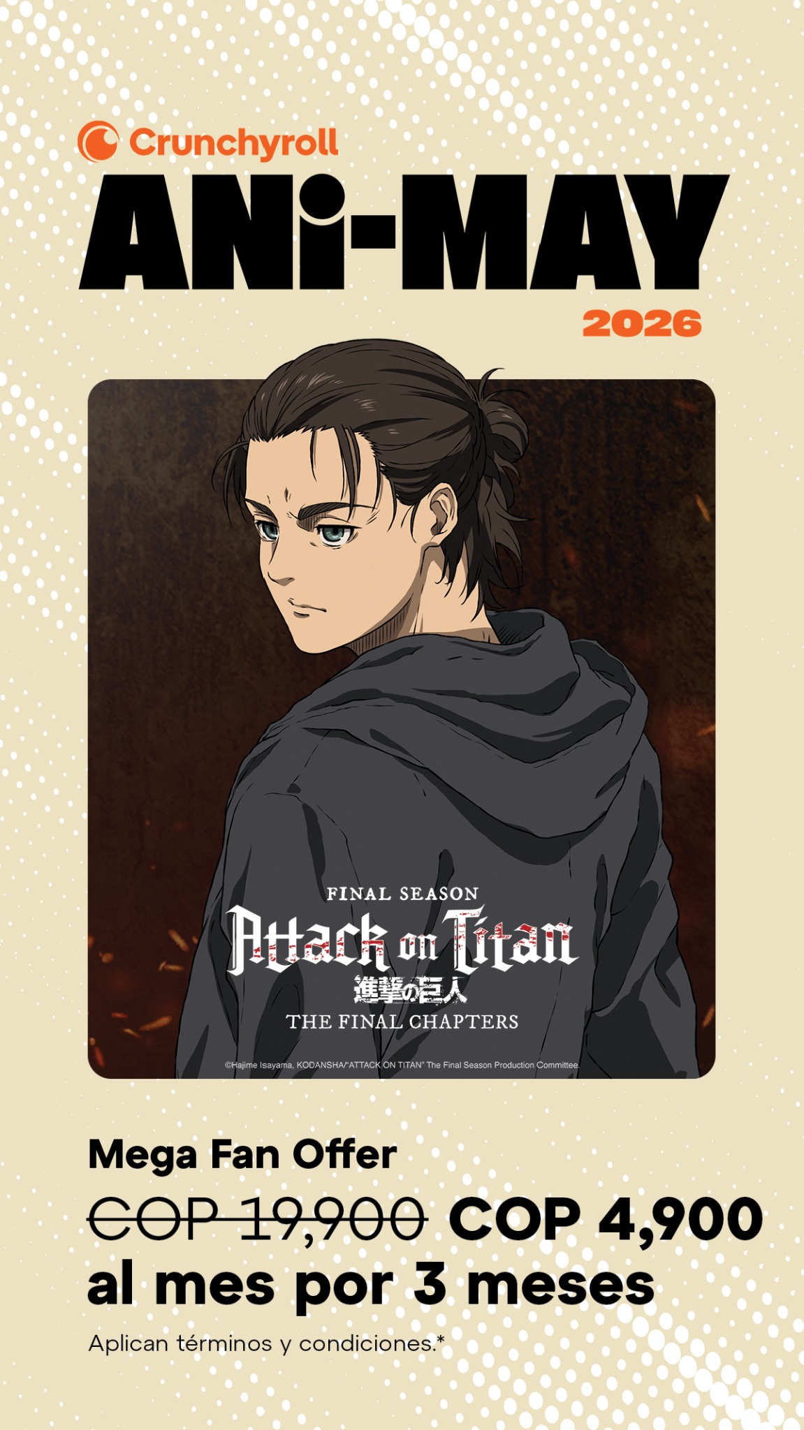 Crunchyroll.la Facebook ad from May 8, 2026