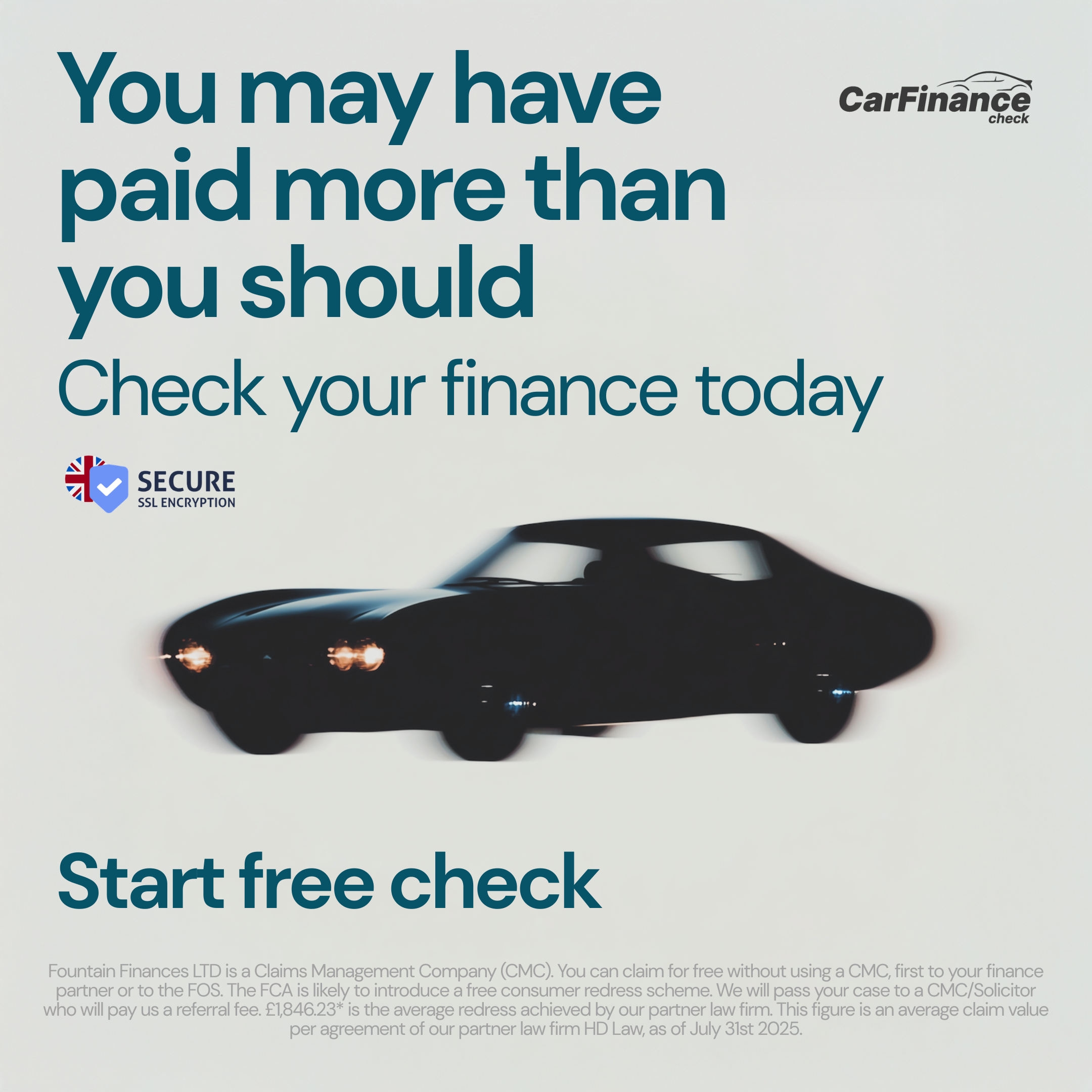 CarFinance Check Facebook ad from Mar 20, 2026