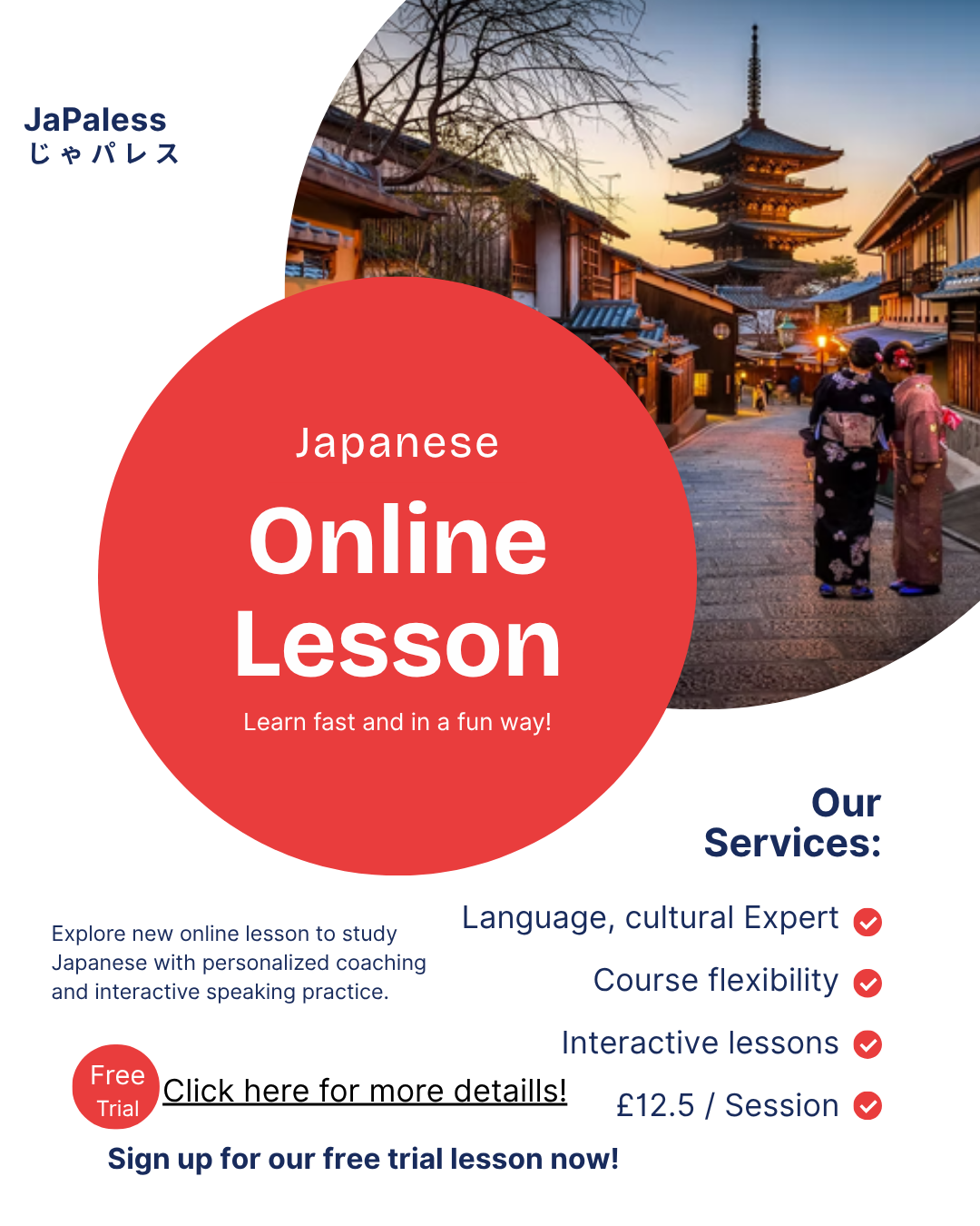 Japanese Lesson-japaless Facebook ad