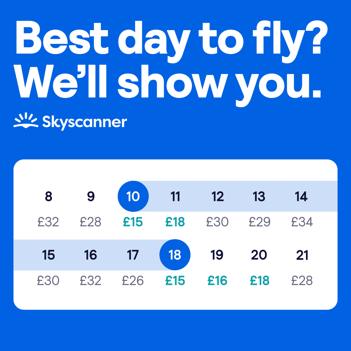 Skyscanner Facebook ad: Flights, hotels and car hire - all in one app