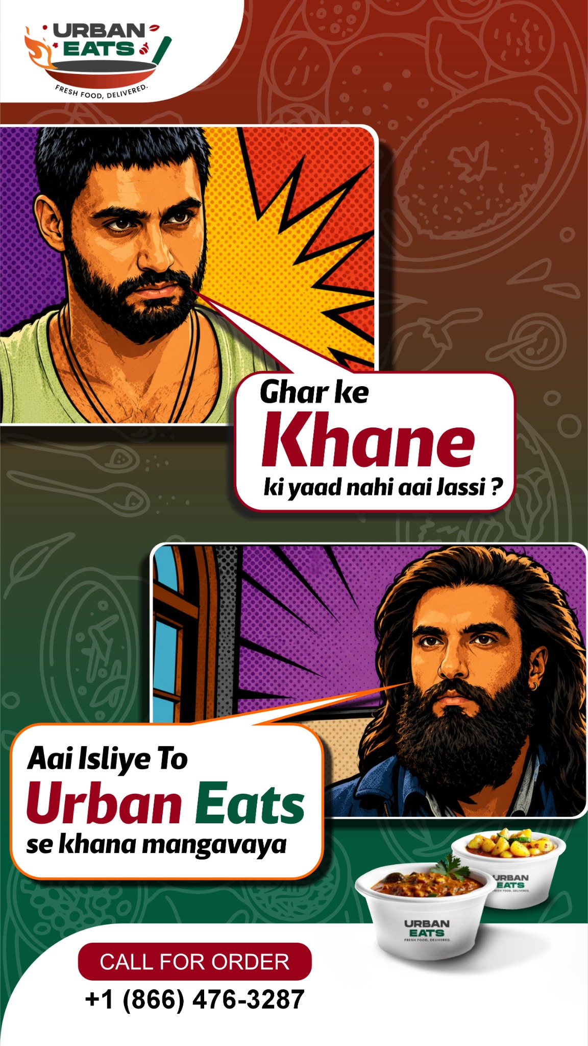 Urban Eats Facebook ad: Bachha Hai Tu Mera Bhuka Nahi Sone Dunga